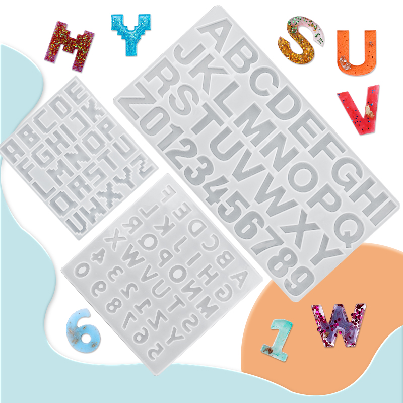 Resin Jewelry Kit - Alphabet Epoxidharz Form Kit Ornament Rückwärts