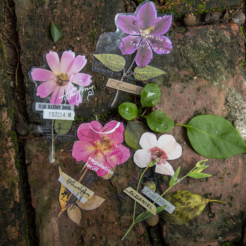 Dried Flower Bulk - 10 Stück/Packung Eckblumenhaus-Serien-Aufkleber, große Trockenpflanzen-Blumen-Aufkleber für