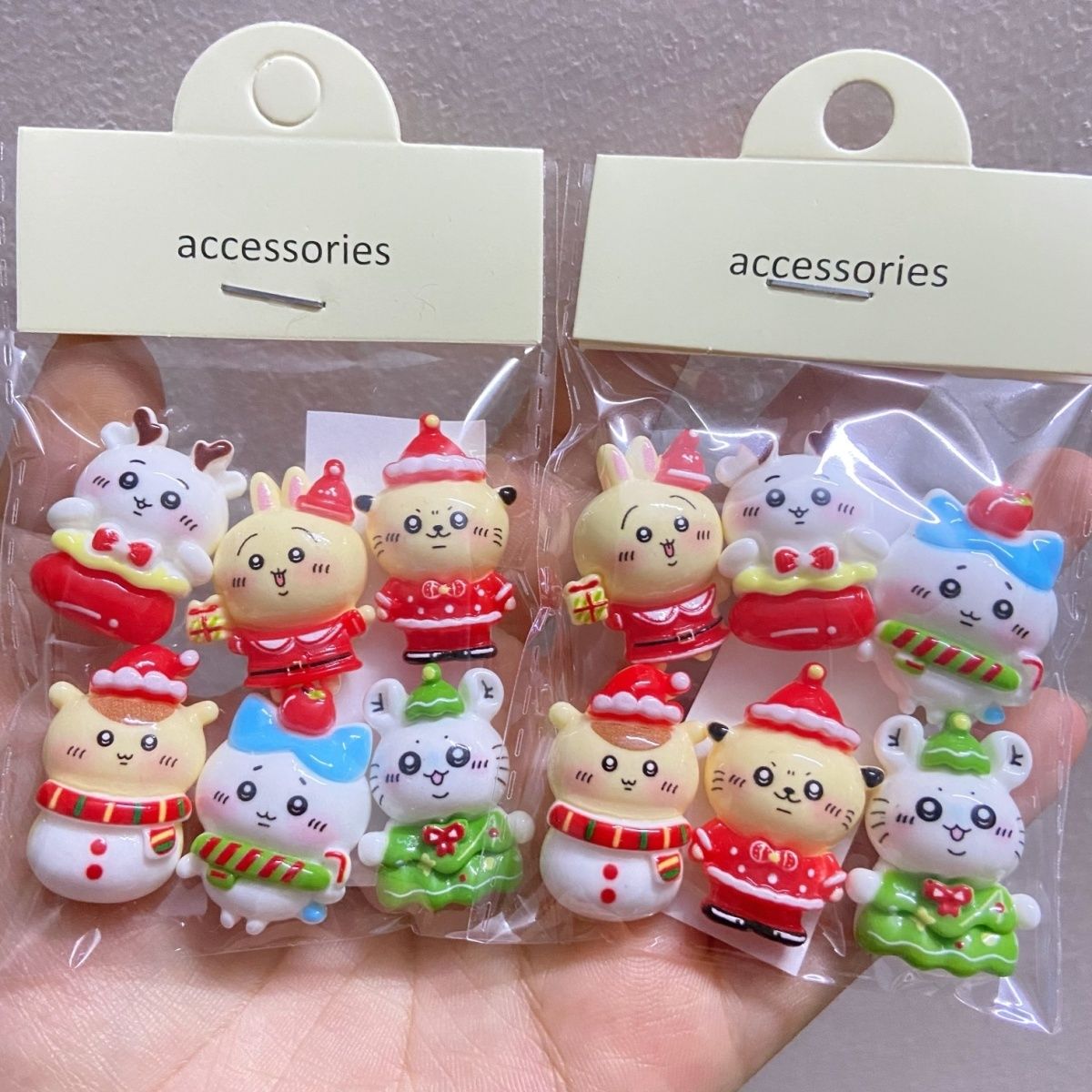 Resin Crafts Diy - Weihnachten Einfarbige Chiikawa Harz-Abziehbilder DIY Handyhülle