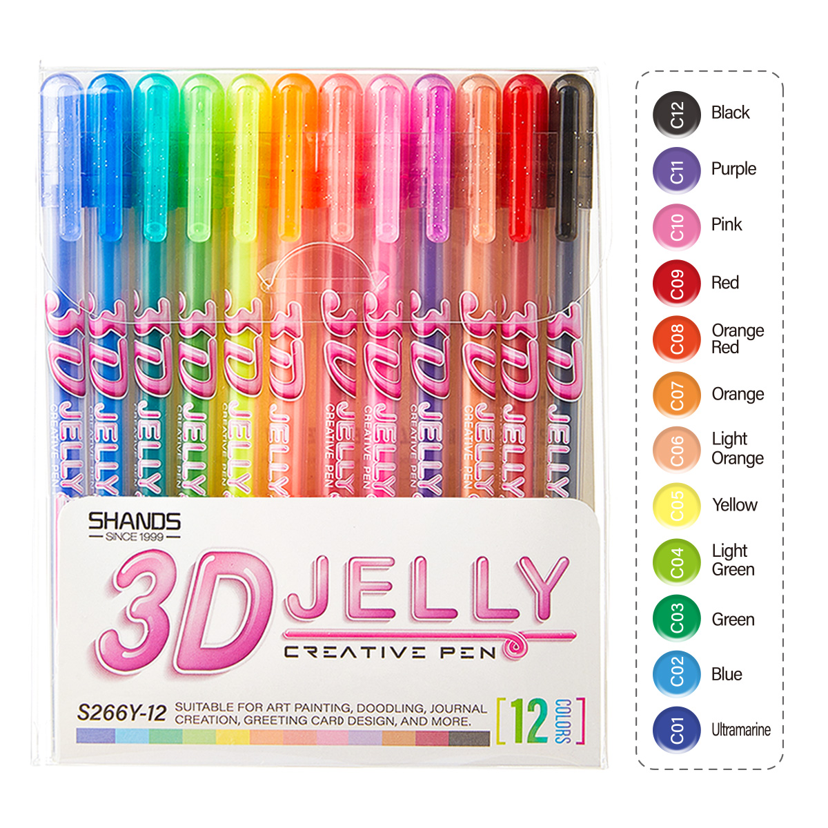 Copic Marker Sketch - SHANDS 12-teiliges 3D-Gelschreiber-Set, 1,0 mm dicke