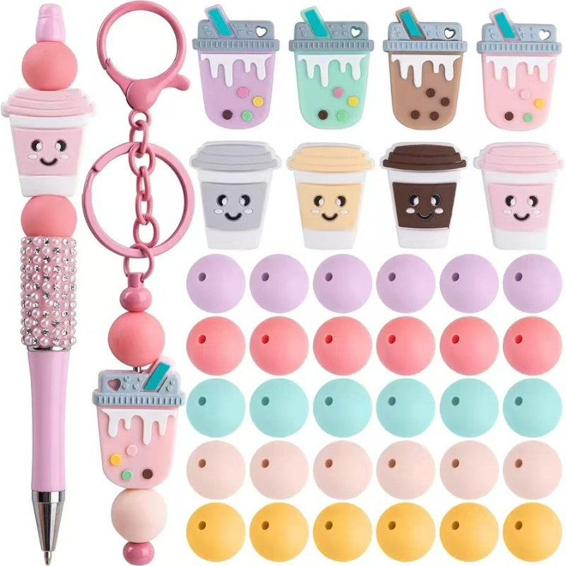 Mixing Cup Silicone - 48-teiliges Silikonperlen-Set in verschiedenen Stilen für
