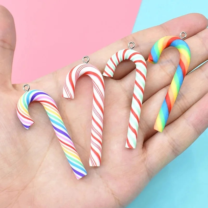Resin Crafts Diy - 10 Stück schöne große Weihnachts-Zuckerstangen-Anhänger aus