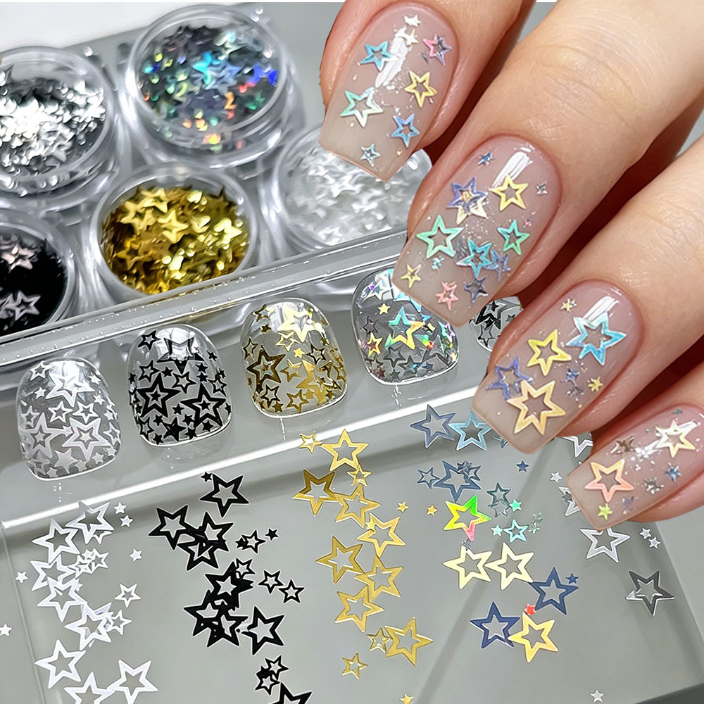 1 Dose Hohle Fünfzackige Stern – Gold Foil Flakes Bewertung und Preis