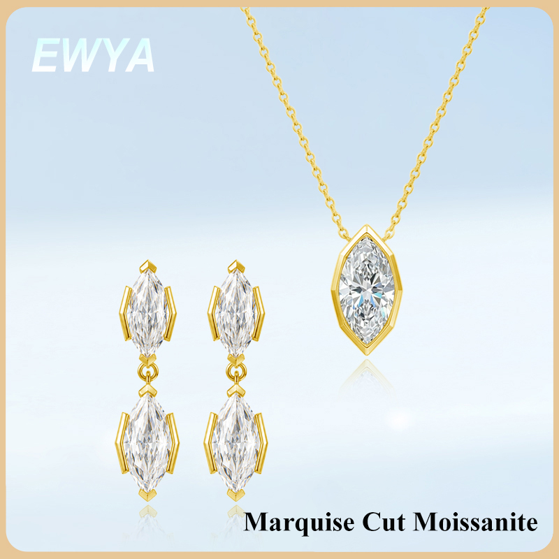 EWYA 3CT Marquise-Schliff Mois – Bezels Set Pendant Bewertung und Preis