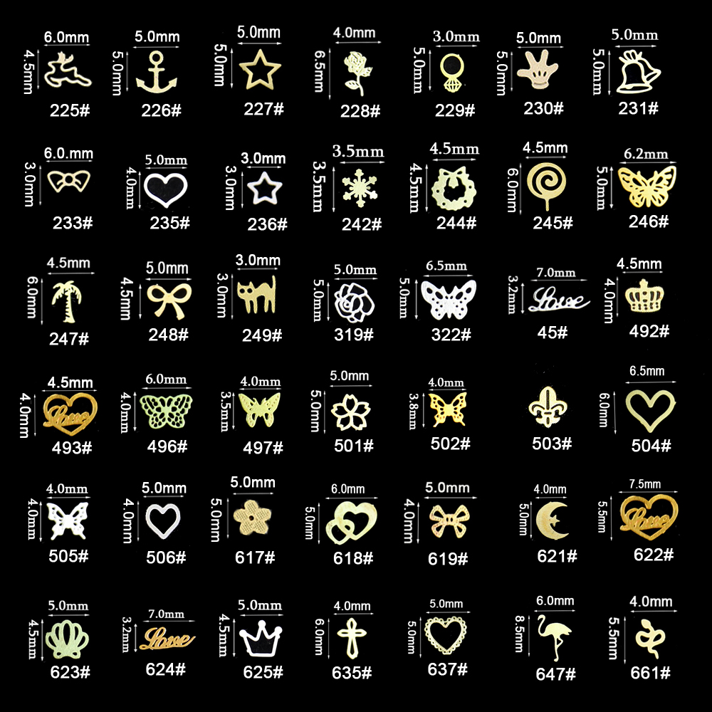 100 teile/beutel Gold Herz Met – Gold Foil Flakes Bewertung und Preis