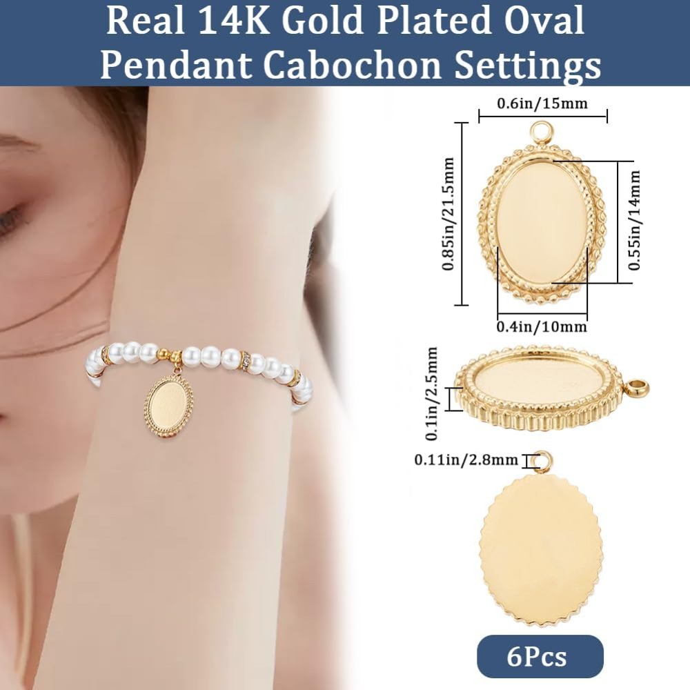 6 Stück Cabochon-Fassungen Cha – Bezels Set Pendant Bewertung und Preis