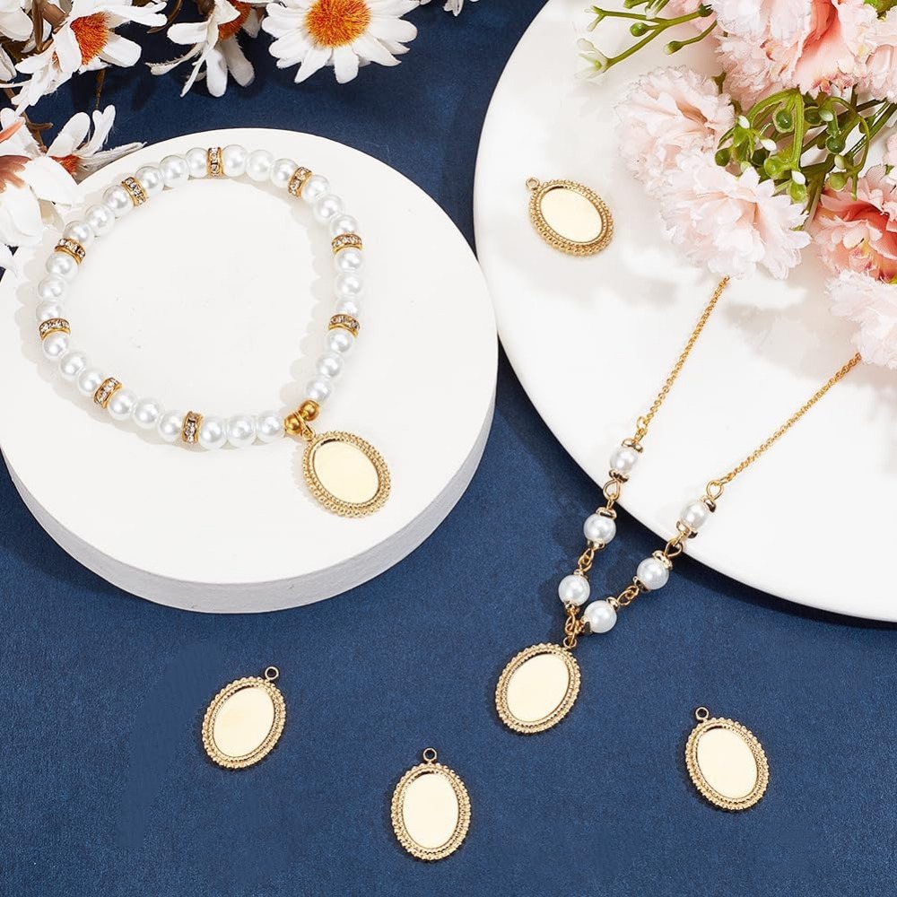 6 Stück Cabochon-Fassungen Cha – Bezels Set Pendant Bewertung und Preis