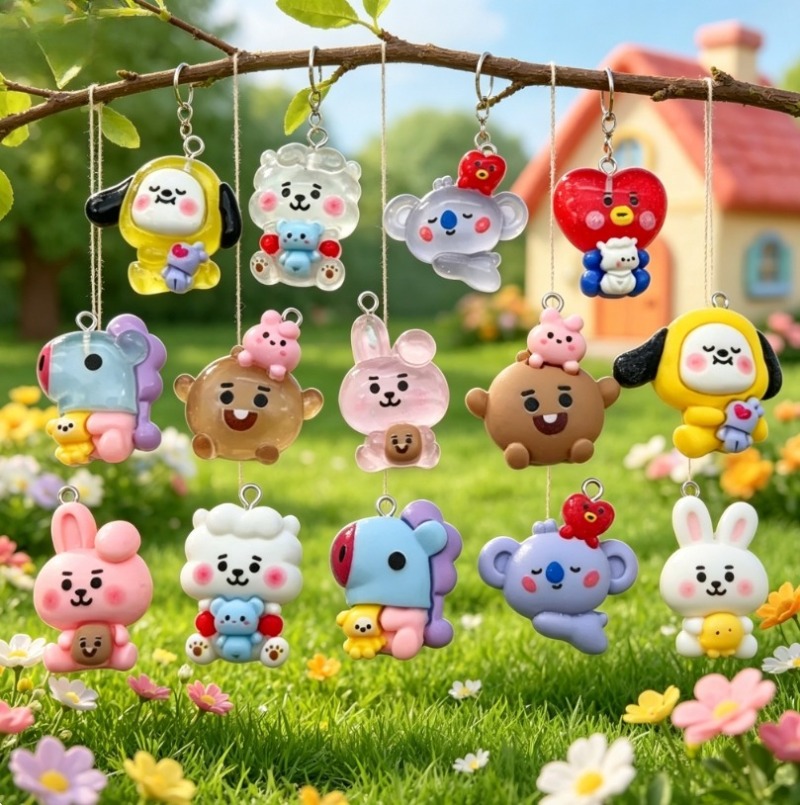 7 Stück BT21 Harz-Cartoon-Anhä – Resin Crafts Diy Bewertung und Preis