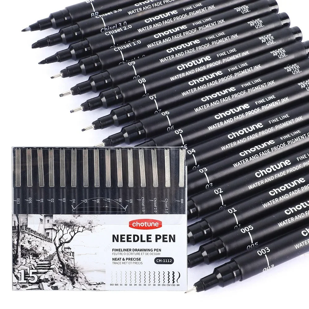 Schwarze Mikrostifte, 15 Größe – Copic Marker Sketch Bewertung und Preis