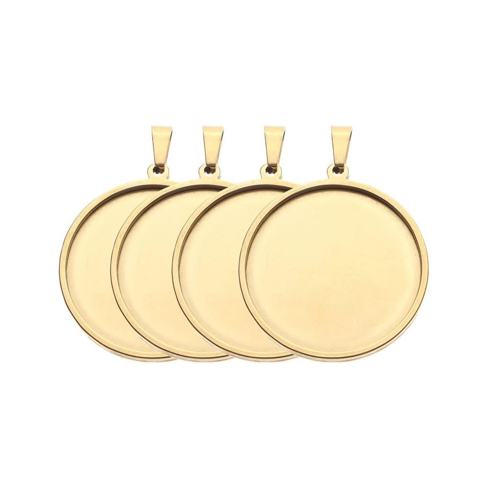 5 teile/los Edelstahl runde Ca – Bezels Set Pendant Bewertung und Preis