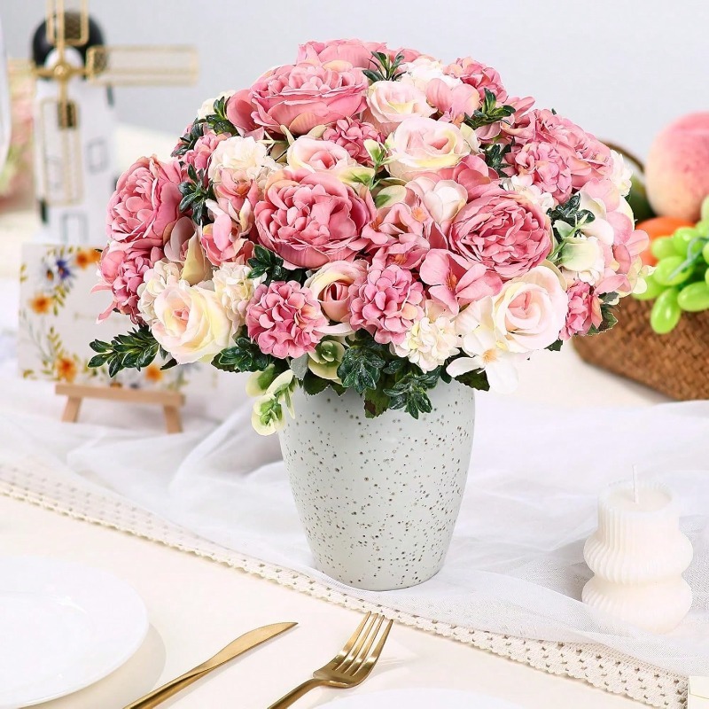 32cm Seiden-Kunstrosenstrauß K – Dried Flower Bulk Bewertung und Preis