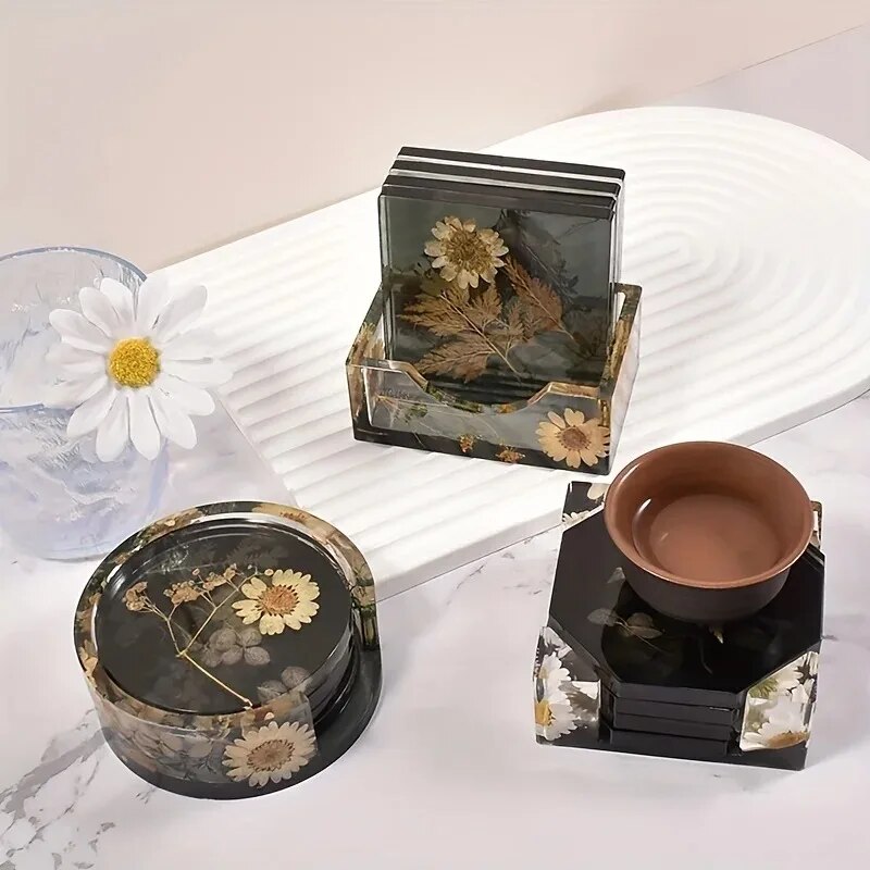 Untersetzer-Harz-Formen-Set, b – Gold Foil Flakes Bewertung und Preis