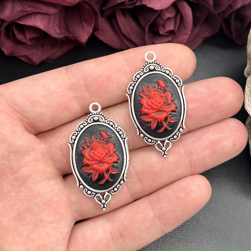 4 Stück Gothic Red Rose Cameo  – Flower Preservation Resin Bewertung und Preis